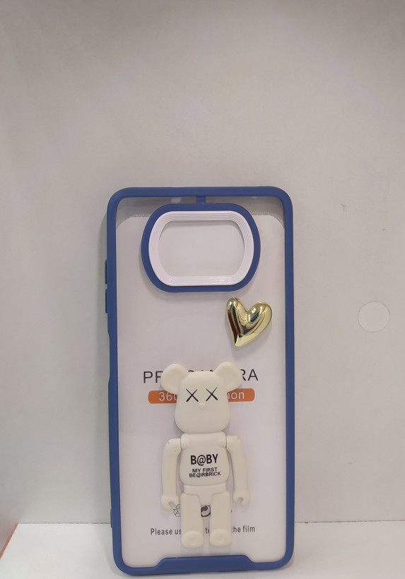 قاب گوشی Xiaomi PocoX3Pro 4G شیائومی اورجینال متال کیس Metal طرح KAWS ربات پشت طلق شفاف دور سیلیکونی هولدردار یاسی ...
