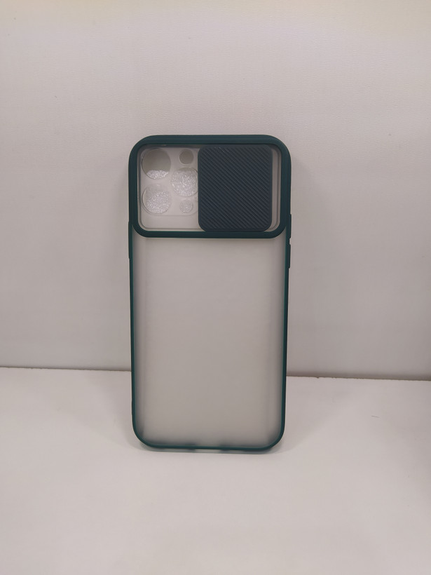 قاب گوشی iPhone 12 pro آیفون طرح پشت مات دور سیلیکونی محافظ لنز دار کشویی