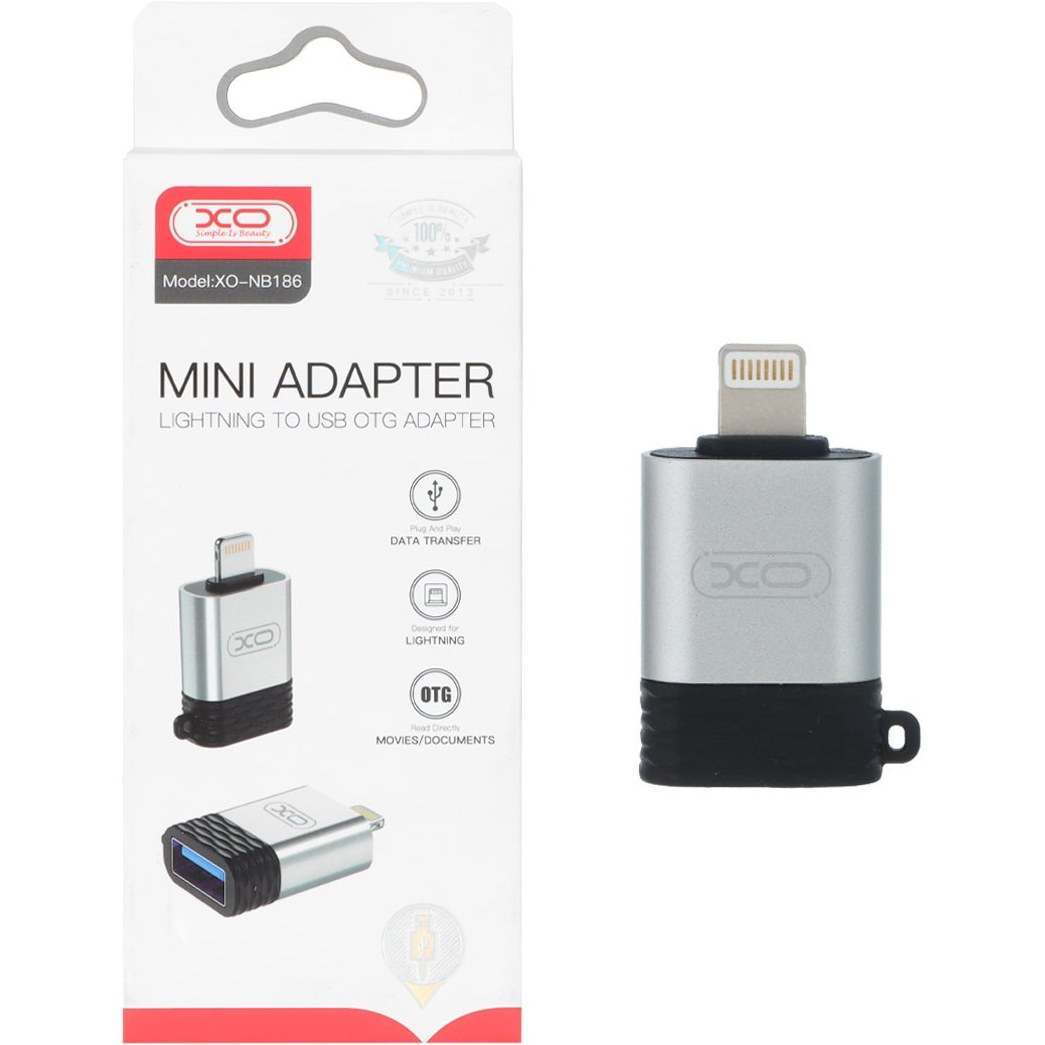 تبدیل XO Lightning To USB مدل XO-NB186 - خاکستری