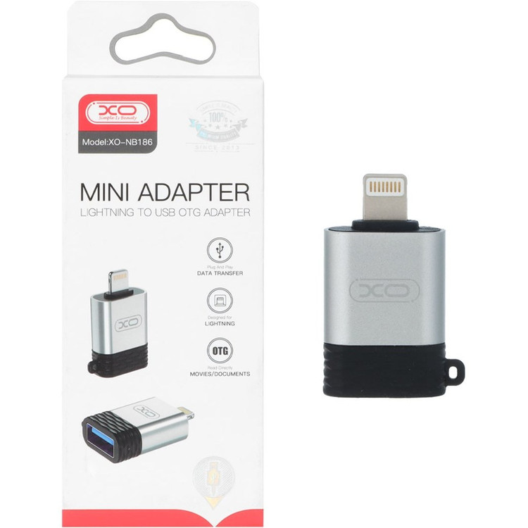 تبدیل XO Lightning To USB مدل XO-NB186 - خاکستری