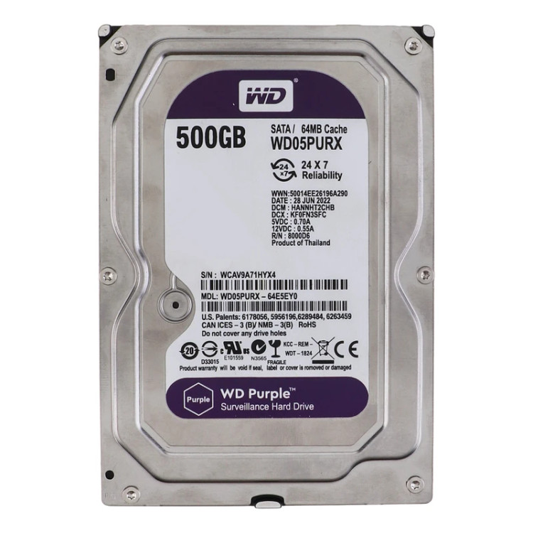 هارد دیسک اینترنال وسترن دیجیتال مدل WD BLUE WD5000AAKS ظرفیت 500 گیگابایت استوک بدون گارانتی