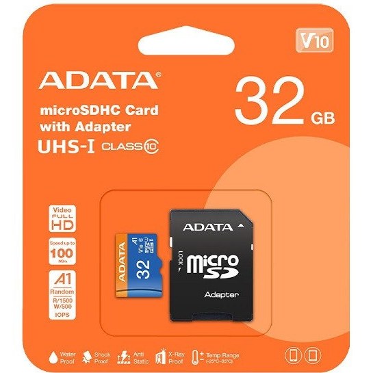 کارت حافظه microSDXC ای دیتا مدل Premier کلاس 10 استاندارد UHS-I V10 A1سرعت 100MBps ظرفیت 32 گیگ با گارانتی